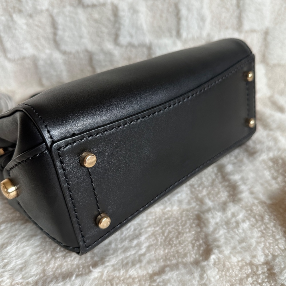 NWT! RARE! 31918 Coach x Selena Gomez Women's Bag Black Leather Grace 20 Satchel - Picture 9 of 11